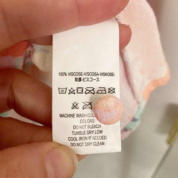 JEN’S PIRATE BOOTY Floral Deep V Neck Pink Peplum Blouse blouson sleeves SZ: XS - Picture 6 of 13